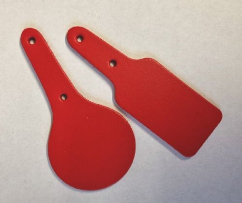 Leather Key Fob / Key Ring - Round - Various Colours - Qty Options (Red, 1)